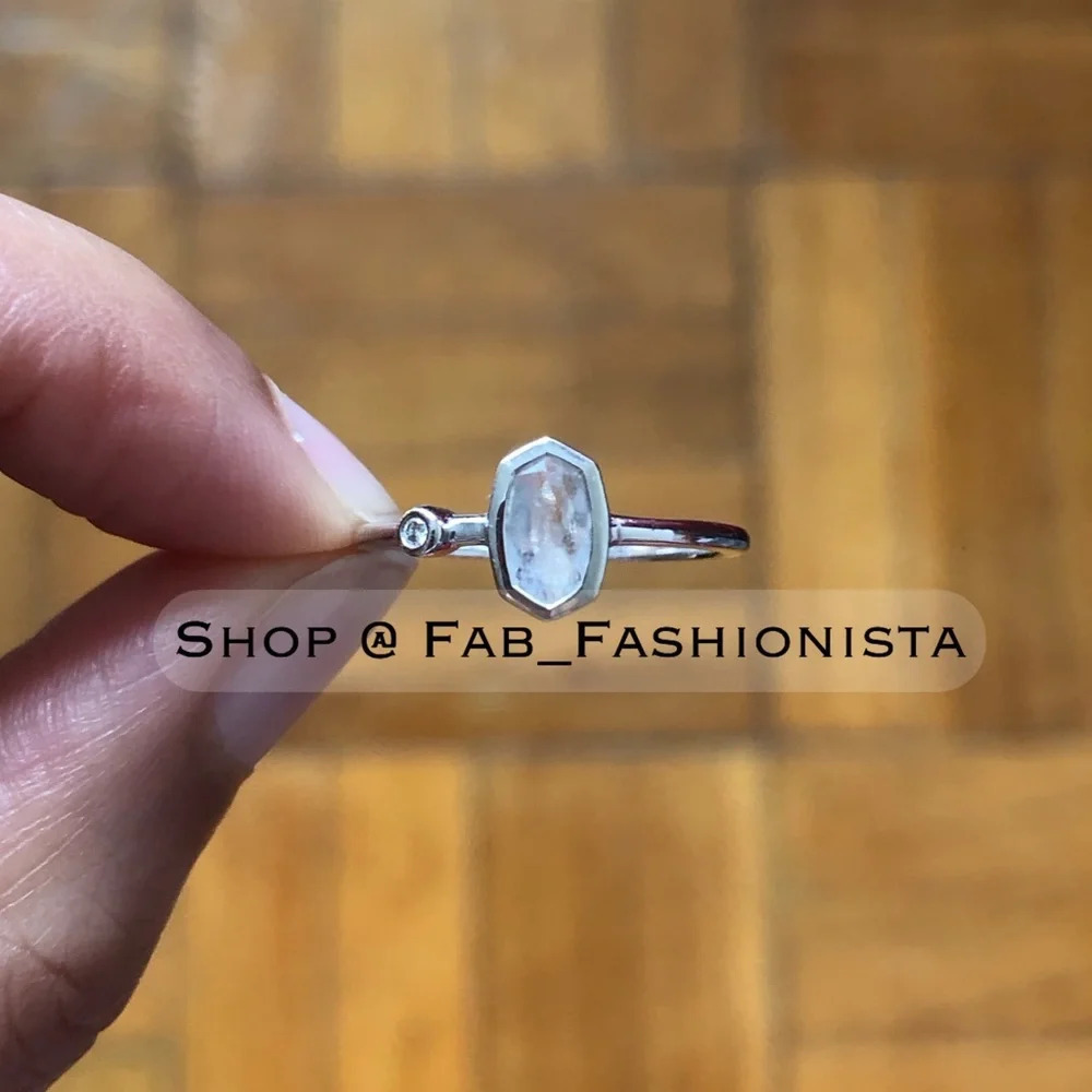 Kendra Scott 14K White Gold Moonstone Diamond Ring